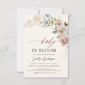 ワイルドフラワーベビー開花ベビーシャワーフローラ 招待状 (正面)