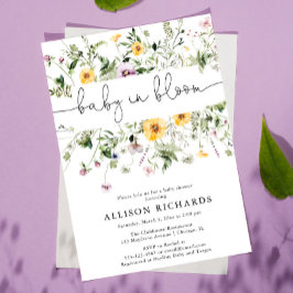 ワイルドフラワーベビー開花春フローラベビースシャワー 招待状