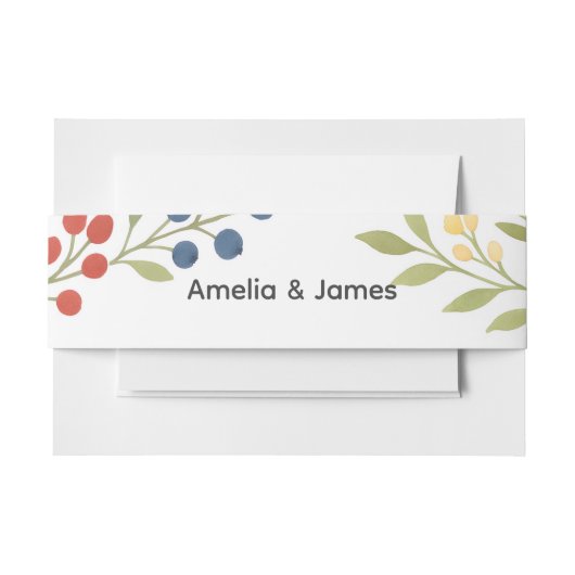 ワイルドフラワーベリ素朴ー結婚式招待状 招待状ベリーバンド (正面例)