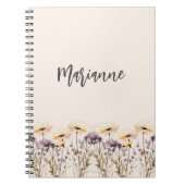 ワイルドフラワーベージュイエロー名前をカスタムするスクリプト ノートブック (正面)