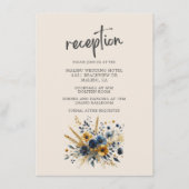 ワイルドフラワーベージュエレガントウェディングレセプション エンクロージャーカード (正面)
