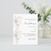 ワイルドフラワーベージュクリームボホ結婚式招待状 (スタンド正面)
