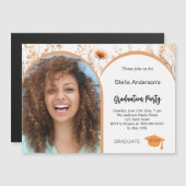 ワイルドフラワーベージュフォトアーチ卒業2025 マグネット招待状