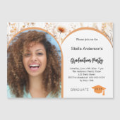 ワイルドフラワーベージュフォトアーチ卒業2025 マグネット招待状