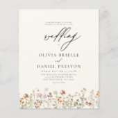 ワイルドフラワーベージュボホ庭園の結婚式招待状 (正面)