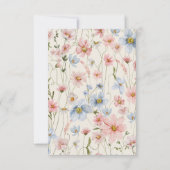 ワイルドフラワーベージュボホ日付ミニマリストを保存 セーブザデート (裏面)