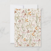 ワイルドフラワーベージュボホ日付ミニマリストを保存 セーブザデート (裏面)