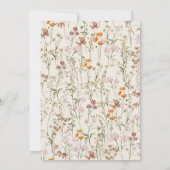 ワイルドフラワーベージュボホ日付ミニマリストを保存 セーブザデート (裏面)