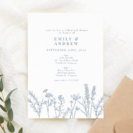 ワイルドフラワーペリウィンクルリハーサルディナー 招待状