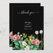 ワイルドフラワーペリウィンクル水の色結婚黒 セーブザデート (正面/裏面)