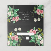 ワイルドフラワーペリウィンクル水の色結婚黒 プレイスカード (外部開封)