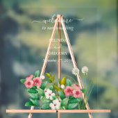 ワイルドフラワーペリウィンクル水結婚色の歓迎 アクリルサイン (ニュートラル)