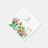 ワイルドフラワーペリウィンクル水結婚色の スタンダードカクテルナプキン (角)