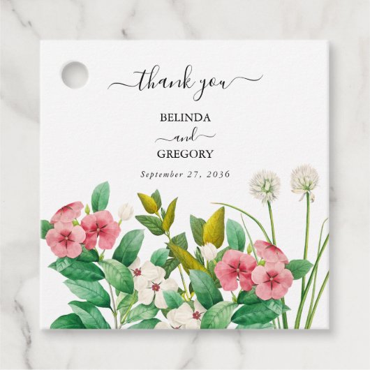 ワイルドフラワーペリウィンクル水結婚色の フェイバータグ (正面)