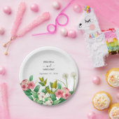 ワイルドフラワーペリウィンクル水結婚色の ペーパープレート (パーティー)