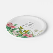 ワイルドフラワーペリウィンクル水結婚色の ペーパープレート (アングル)