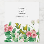 ワイルドフラワーペリウィンクル水結婚色の ワインラベル (シングルラベル)