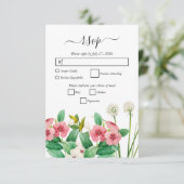 ワイルドフラワーペリウィンクル水結婚色の 出欠カード (スタンド正面)