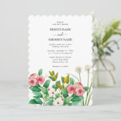 ワイルドフラワーペリウィンクル水結婚色の 招待状 (スタンド正面)