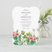 ワイルドフラワーペリウィンクル水結婚色の 招待状 (スタンド正面)