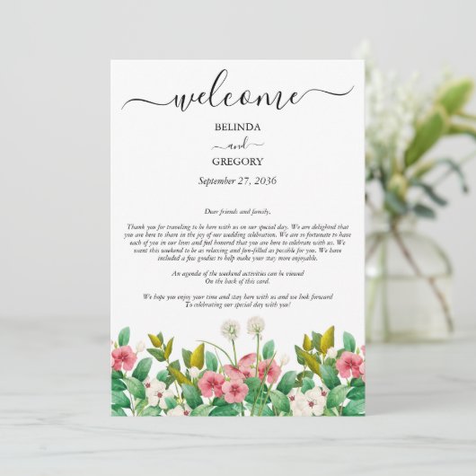 ワイルドフラワーペリウィンクル白結婚の旅程 プログラム (スタンド正面)