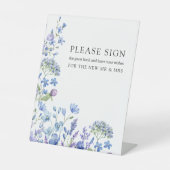 ワイルドフラワーペリウィンクル結婚フローラズゲストブック 台座サイン (正面)