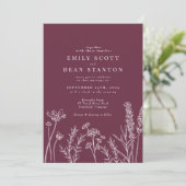 ワイルドフラワーペリウィンクル結婚式招待状 招待状 (スタンド正面)