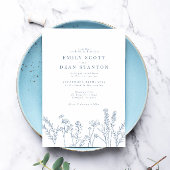 ワイルドフラワーペリウィンクル結婚式招待状 招待状