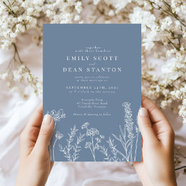 ワイルドフラワーペリウィンクル結婚式招待状 招待状