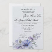 ワイルドフラワーペリウィンクル結婚式招待状 招待状 (正面)