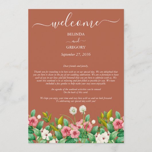 ワイルドフラワーペリウインクルオレン結婚ジの日程 プログラム (正面)