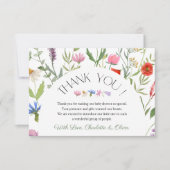 ワイルドフラワーホワイトフローラベビーシャワーサンキューカード 招待状 (正面)