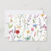 ワイルドフラワーホワイトフローラベビーシャワーサンキューカード 招待状 (裏面)