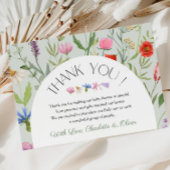 ワイルドフラワーホワイトフローラベビーシャワーサンキューカード 招待状