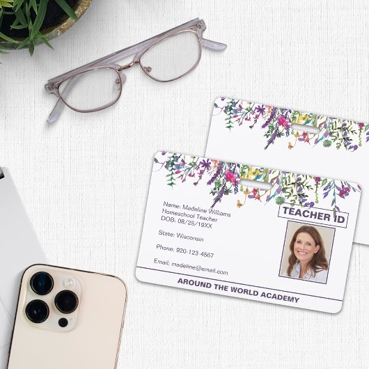 ワイルドフラワーホームスクール先生IDバッジ バッジ