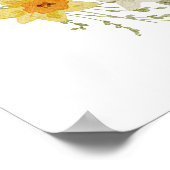 ワイルドフラワーボウフレーム黄色の赤ちゃんシャワーへようこそ ポスター (角)