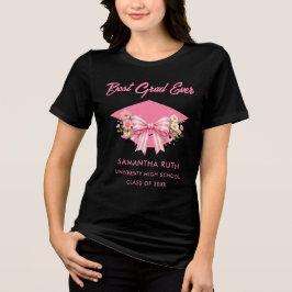 ワイルドフラワーボウ 史上最高の卒業 卒業式 トライブレンドTシャツ