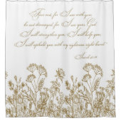 ワイルドフラワーボタニカルイザヤ41:10クリスチャン シャワーカーテン (正面)