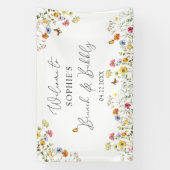 ワイルドフラワーボタニカルウェルカムブランチ&バブリーサイン 横断幕 (縦)
