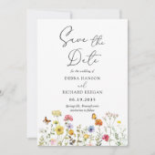 ワイルドフラワーボタニカルカラフル春 セーブザデート (正面)
