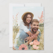 ワイルドフラワーボタニカルガーデンアイボリー結婚フォトズイン 招待状 (裏面)