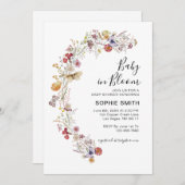 ワイルドフラワーボタニカルガーデンベビーイン開花 招待状 (正面/裏面)