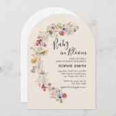 ワイルドフラワーボタニカルガーデンベビーイン開花 招待状 (正面/裏面)