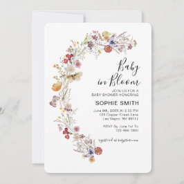 ワイルドフラワーボタニカルガーデンベビーイン開花 招待状