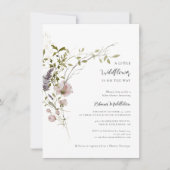 ワイルドフラワーボタニカルガールベビーシャワー 招待状 (正面)