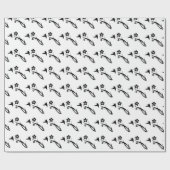 ワイルドフラワーボタニカルクラシックシンプルハミングバード ラッピングペーパー (フラット)