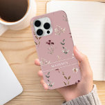 ワイルドフラワーボタニカルパーソナライズされたフローラ iPhone 11 ケース<br><div class="desc">水彩野草植物性フローラ名パーソナライズされたiPhoneケース</div>