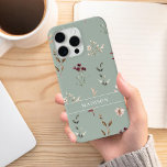 ワイルドフラワーボタニカルフローラ名モノグラム iPhone 11 ケース<br><div class="desc">水彩野草植物性フローラ名パーソナライズされたモノグラムiPhoneケース</div>