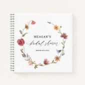 ワイルドフラワーボタニカルブライダルシャワーゲストブック ノートブック (正面)