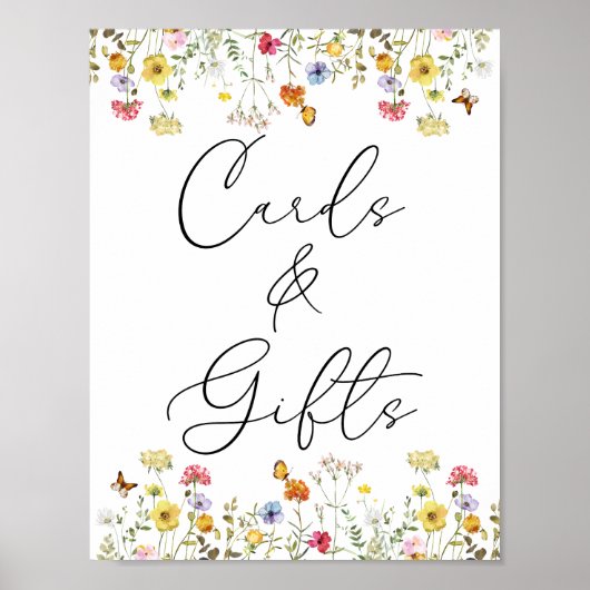 ワイルドフラワーボタニカルボホカード&ギフト結婚ズ ポスター (正面)
